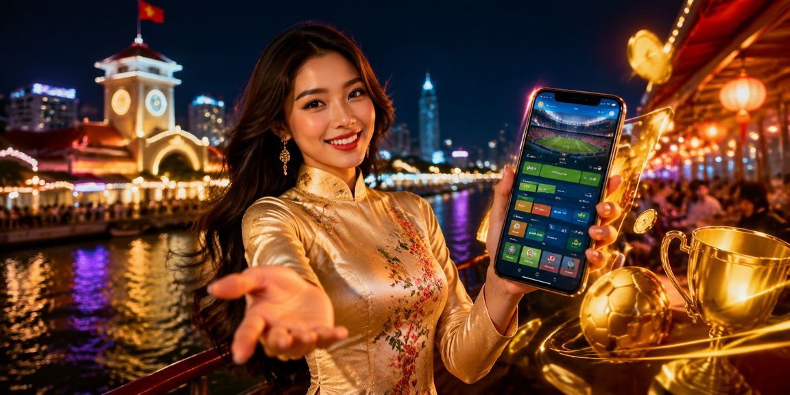 Người phụ nữ mặc áo dài chơi casino trực tuyến trên điện thoại tại Thành phố Hồ Chí Minh