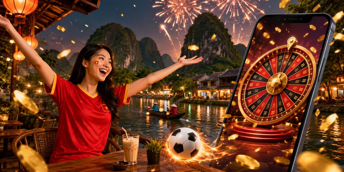 Bàn casino Việt Nam với bài lá và chip dưới ánh đèn vàng ấm